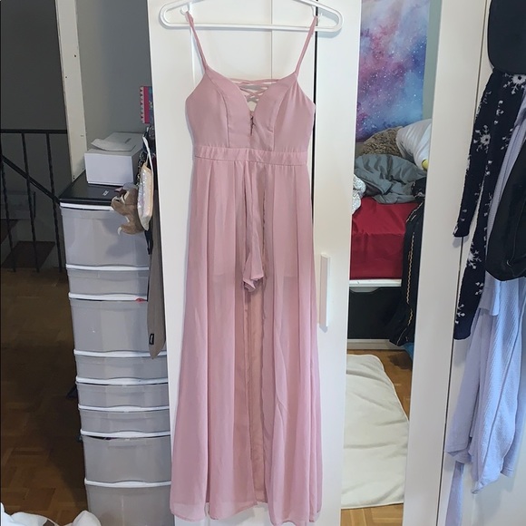 Pink Romper Chiffon High-Low Dress from Revamped - Picture 7 of 14